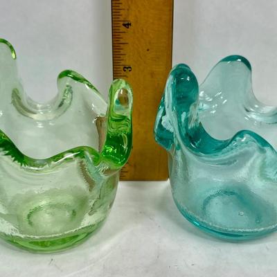 Art Glass Votive Candle Holders - set of 4