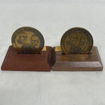 Lot of 2 San Diego 1995 Sixty Years of Sobriety Tokens W/stands