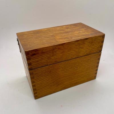 Vintage Wood Recipe Card Box