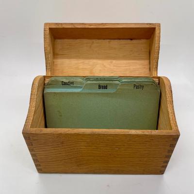 Vintage Wood Recipe Card Box