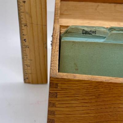 Vintage Wood Recipe Card Box