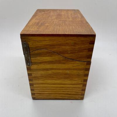 Vintage Wood Recipe Card Box