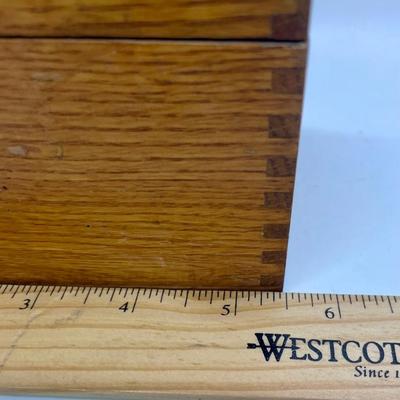 Vintage Wood Recipe Card Box