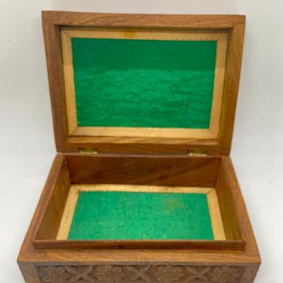 Hand Carved Wood Box from India