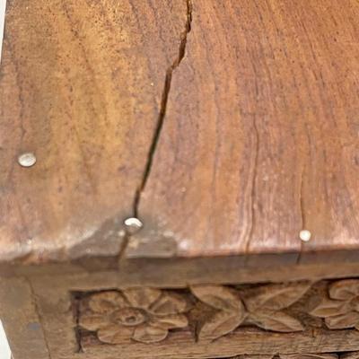 Hand Carved Wood Box from India