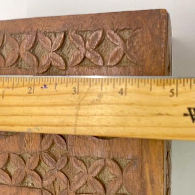 Hand Carved Wood Box from India