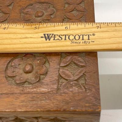Hand Carved Wood Box from India