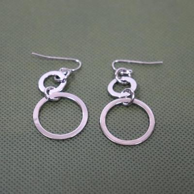 vintage entwined circle disc earrings