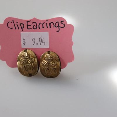Gold Clip Earrings