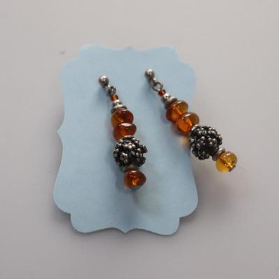 Amber colored earrings