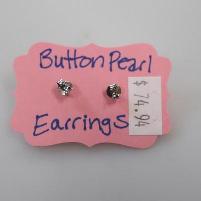 Genuine Button Pearl Earrings Real Pearl!