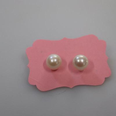 Genuine Button Pearl Earrings Real Pearl!