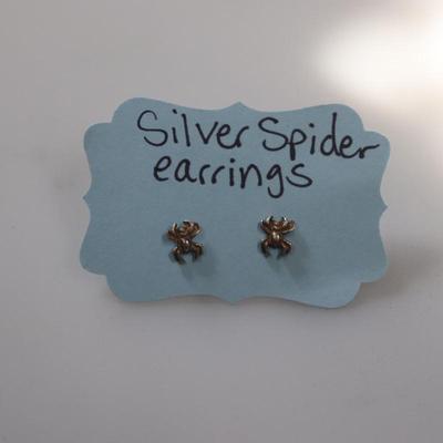 Silver Spider Earrings