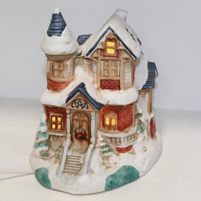 Vintage Porcelain Lighted Victorian House