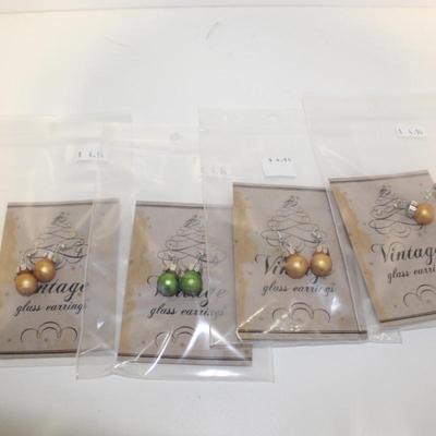 Vintage Glass Earrings LOT of 4