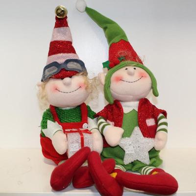 Pair of CHRISTMAS EXCLUSIVE BOY ELF PLUSH DOLLS