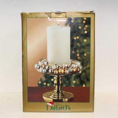 Glass Ornament Candle Gift Set w/ Box