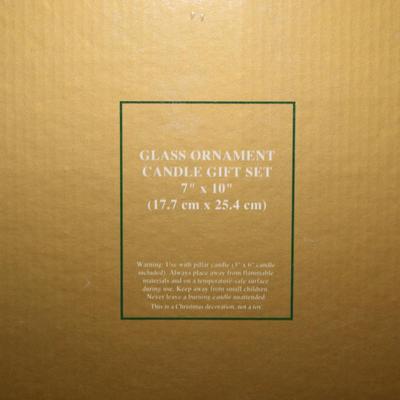 Glass Ornament Candle Gift Set w/ Box