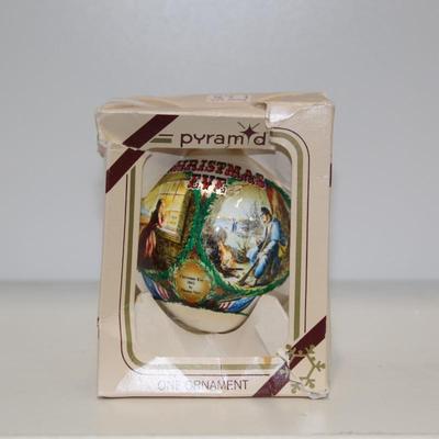 Thomas Nast Silk Vintage Pyramid Ornament, Christmas Eve 1862 Holiday Round Ball