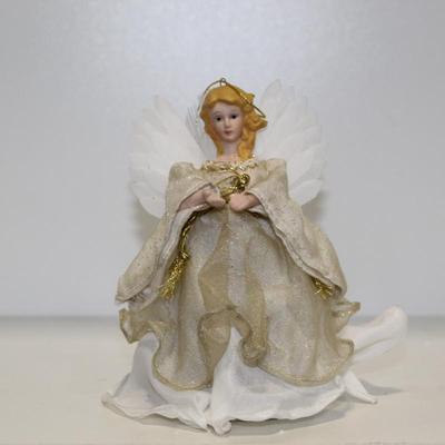Angel Tree Topper with Gold and white dress