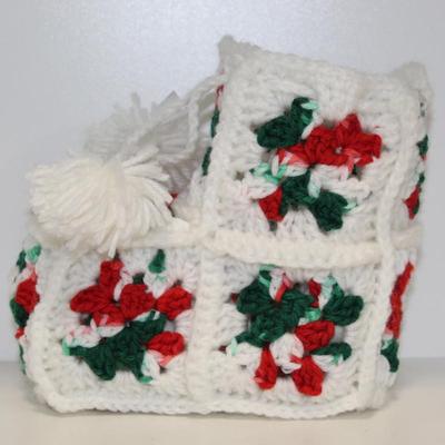 Hand Crocheted Chrstimas Bootie tiny