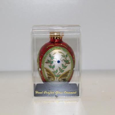 Christmas Ornament Egg Shape Hand Crafted