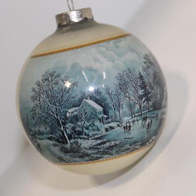 Currier and Ives Winter In The Country Christmas Ornament Bulb