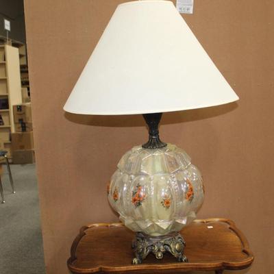 Victorian Style Vintage lamp with orange flowers