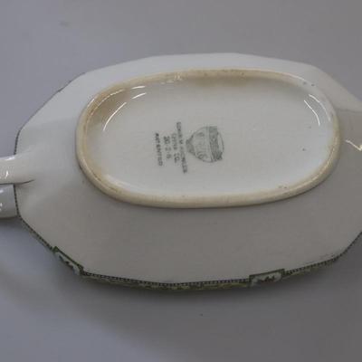 Vintage Gravy boat with gold trim, hand painted porclean
