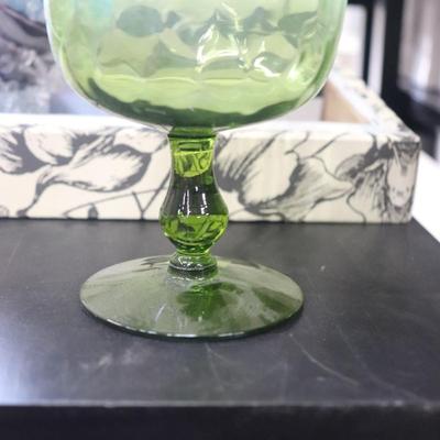 Set of 4 Green Champagne Glasses