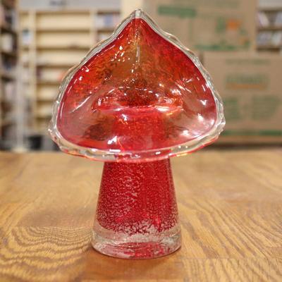 Art Glass Jack in the Pulpit Vase Red Cased Glass Controlled Bubbles 