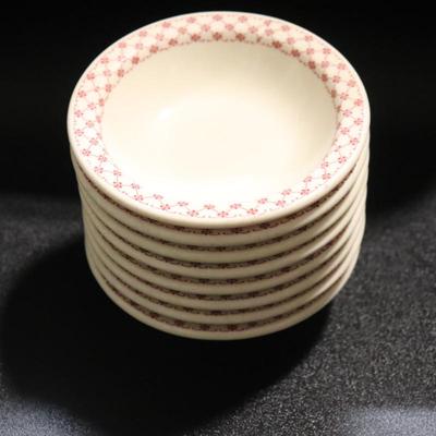 RARE Vintage Mason’s Ironstone Set in Trefoil Pink (set of 8)
