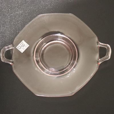 Pink glass depression dish
