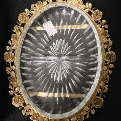 Gold Rose Rococo Style Matson Hollywood regency Divided dish