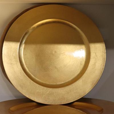Vintage Gold Leaf and Laquerware Charger Plates