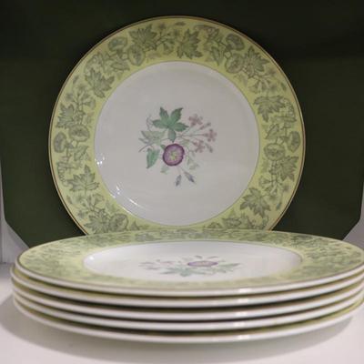 Set of 6 Wedgwood Wildflower Yellow Bone China Dinner Plates,