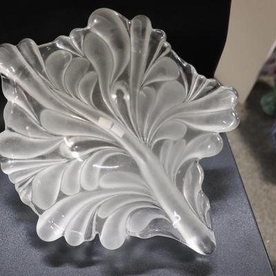 RARE Vintage 1974 Mikasa Walther Crystal Frosted Folia Salad Plate Decor Germany