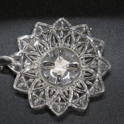 Vintage Federal Glass Petal Candle Stick Holder