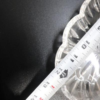 Oblong Vintage Crystal Bowl - Etched Cut Floral Design