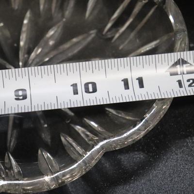 Oblong Vintage Crystal Bowl - Etched Cut Floral Design