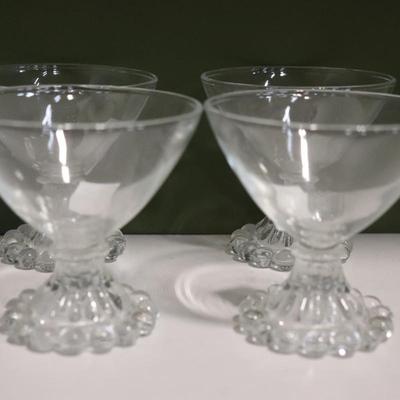 Vintage Anchor Hocking Clear Boopie Champagne/Tall Sherbet Glasses/1950’s/Mid Century (set of 2)