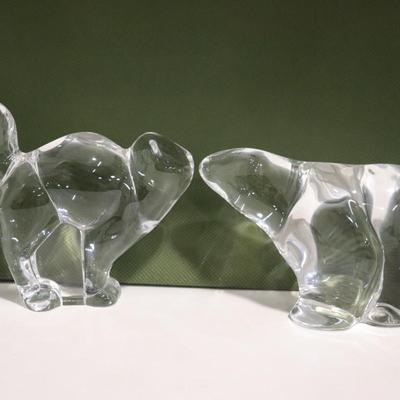 VILLEROY & BOCH Germany Crystal arched Back CAT and POLAR BEAR Figurine
