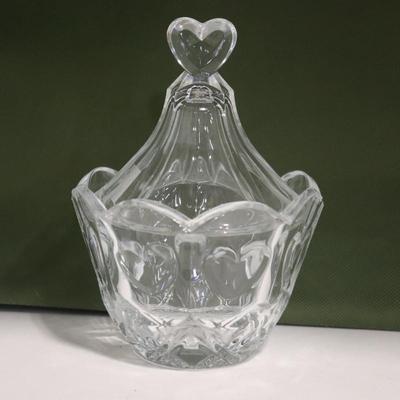 FIFTH AVENUE CHERISH Crystal Covered Candy Bowl SWEETHEART Heavy Trinket Dish