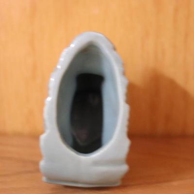 Vintage Squirrel Planter Pottery Squirrel Planter Blue Small