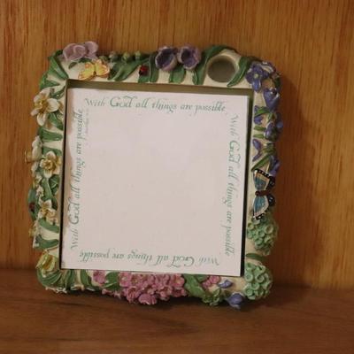 With God All things are possible with flower frame home décor