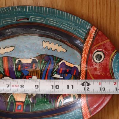 Mexican Talavera FISH Plate 13" Dish POTTERY ART 