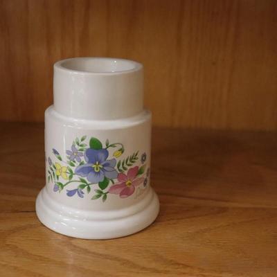 4.5"h Candle Holder Japan SALTERA Himark Giftware Pink Purple Flowers Floral
