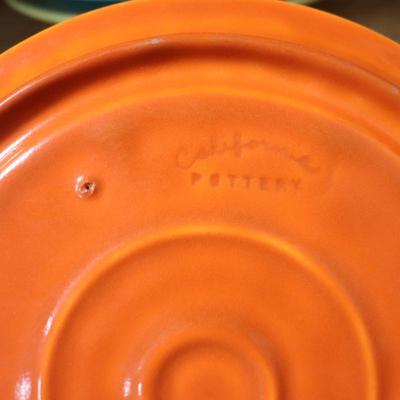 Uranium Glaze California Pottery Grill Plate/Divided Plate, Vintage Lot of 4