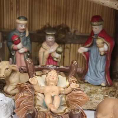 Vtg Christmas Nativity Manger
