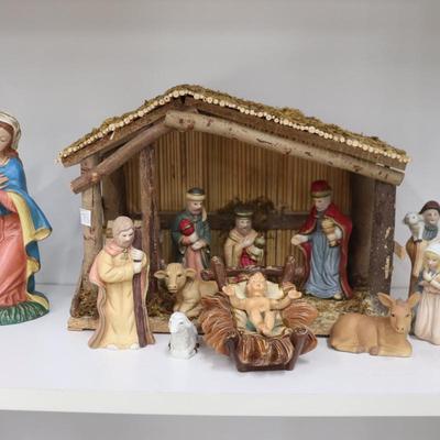 Vtg Christmas Nativity Manger